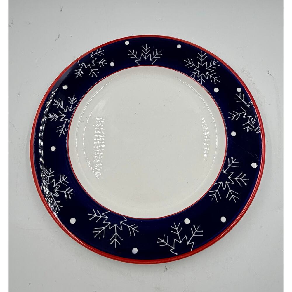 Debbie Mumm Christmas Snowman Portraits Set of 4 Dinner Plates 11” NEW - Picture 5 of 6